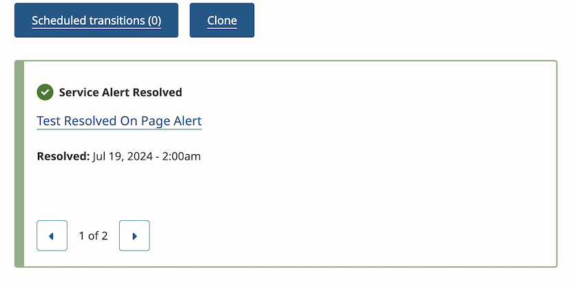 An alert displayed on a page