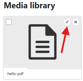 Screenshot of button to edit media.